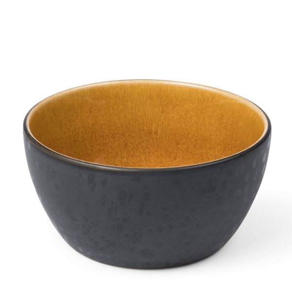 Bitz-bowl-black-amber-ocher-yellow-12 cm