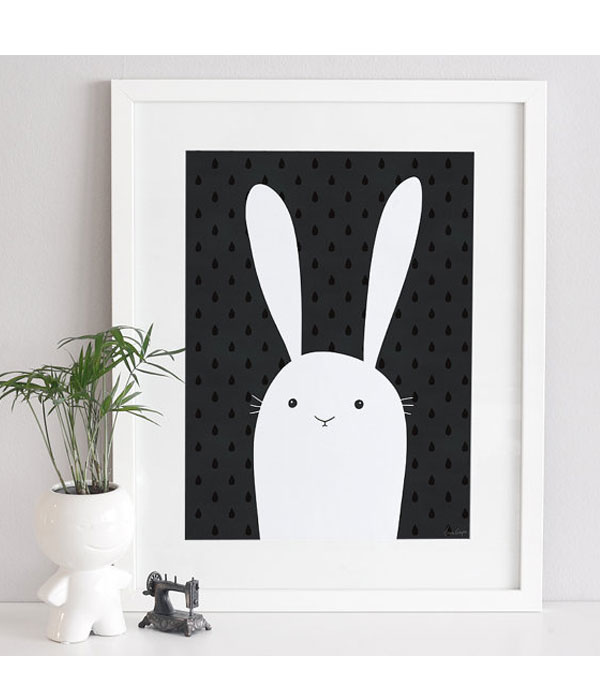 Poster Rabbit Black White 3