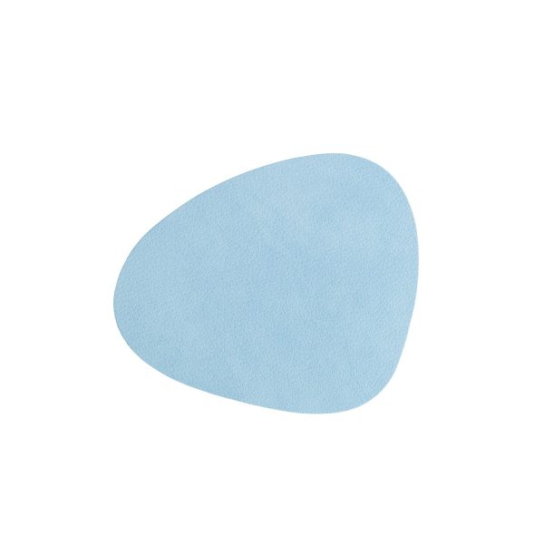 Lind DNA leather coasters Curve in sky blue