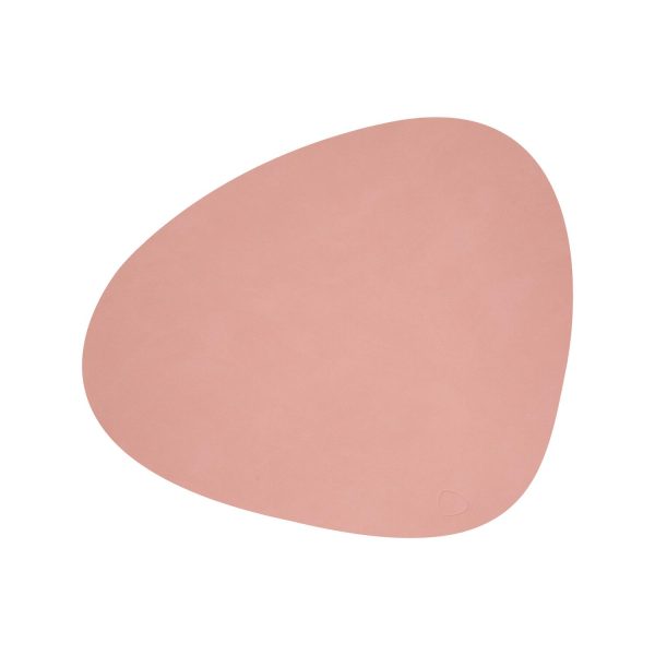 Lind DNA leather placemat Curve in pink